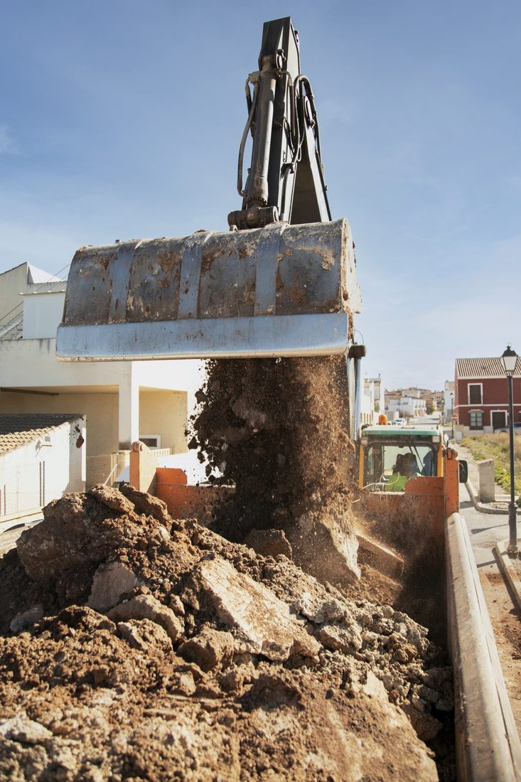 Old concrete being removed from a site