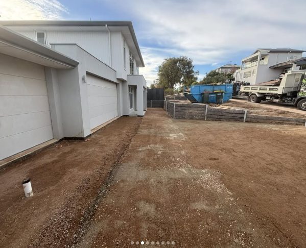 Concrete preparation site, ground dug out and levelled